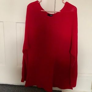 women’s red tunic sweater